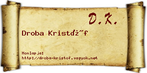 Droba Kristóf névjegykártya
