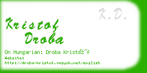 kristof droba business card